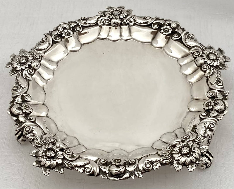 Georgian, George III, Silver Waiter. London 1818 William Burwash. 9.2 troy ounces.