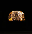 New Alexandrite and Natural Cambodian Zircon Ring in Platinum and Yellow Gold Overlay Sterling Silver