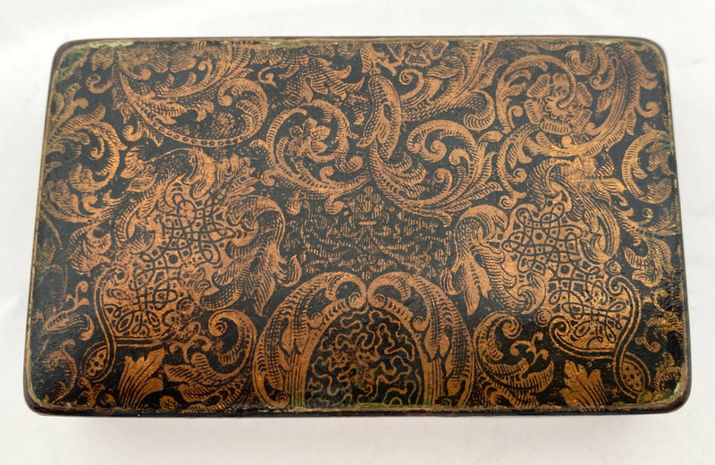 A Napoleon Bonaparte Penwork Snuff Box, circa 1830.