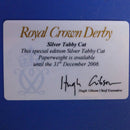 Royal Crown Derby Paperweight - Silver Tabby Cat (Boxed)