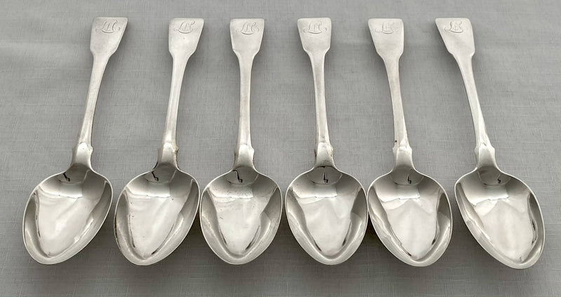 Georgian, George III, Set of Six Silver Tablespoons. London 1812, Eley, Fearn & Chawner. 13.5 troy ounces.