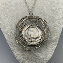 Mid century silver and natural stone necklace