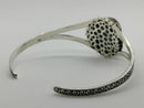 New Artisan Drusy Cobalt Blue (Ovl 20x15mm) Cuff Bangle (Size 7.5) in Sterling Silver 13.00 Ct