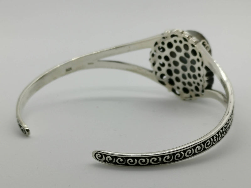 New Artisan Drusy Cobalt Blue (Ovl 20x15mm) Cuff Bangle (Size 7.5) in Sterling Silver 13.00 Ct