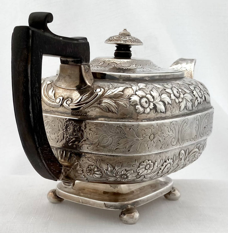 Georgian, George III, Silver Teapot. York 1812, Robert Cattle & James Barber. 22 troy ounces.