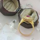 18ct Ruby & Diamond Oval Cluster Ring