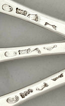 Georgian, George II, Six Hanoverian Pattern Silver Tablespoons. London 1740 Edward Bayley. 13.7 troy ounces.