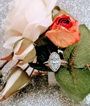 New Paraibe Apatite Cluster Ring  in Sterling Silver - Size P/Q