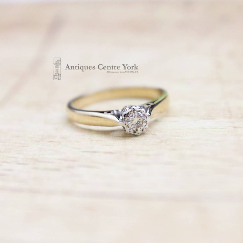 1980's 9ct Diamond Solitaire Ring