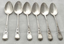 Georgian, George IV, Set of Six Provincial Silver Teaspoons. Exeter 1822, William Woodman of Bristol.