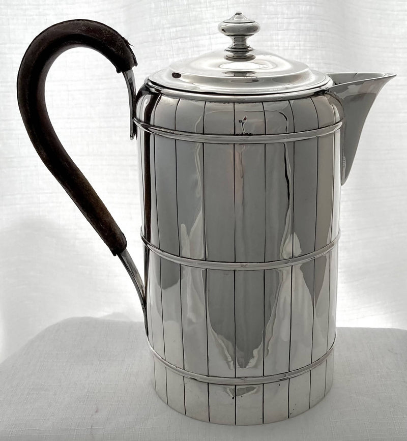 Georgian, George III, Silver "Coopered Barrel" Coffee Biggin. London 1796 John Touliet. 16 troy ounces.