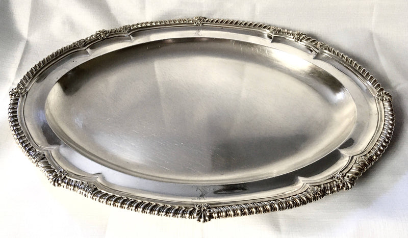 Georgian, George III, silver meat tray. London 1811 Paul Storr. 77.5 troy ounces.