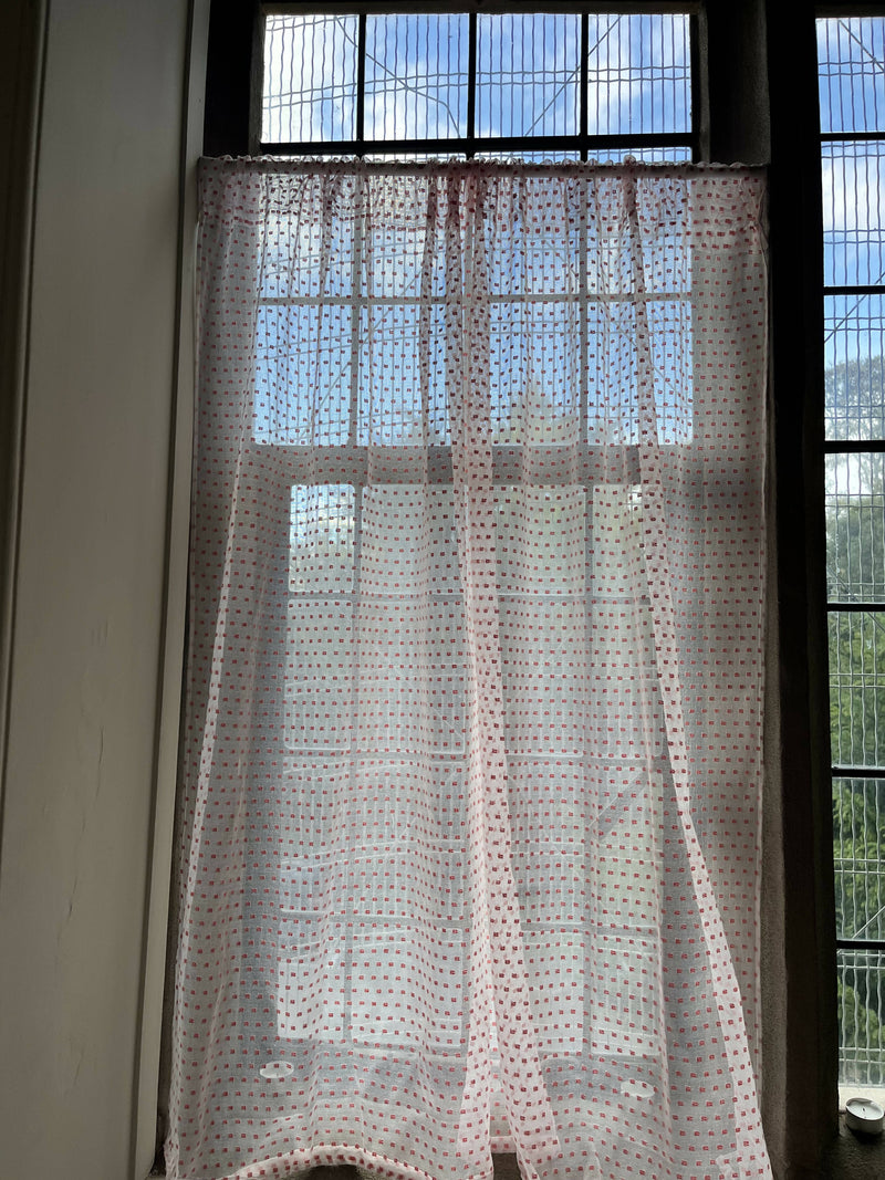 Scottish Madras By the Meter Polka Dot in Hot Pink 48” Wide to finish
