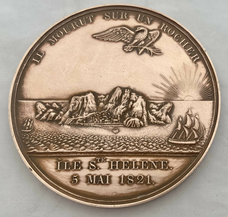 The Death of Napoleon Bonaparte on Saint Helena Bronze Medal. After Andrieu.