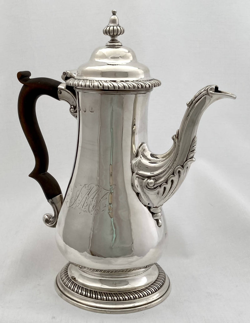 Georgian, George III, Silver Coffee Pot. London 1761 William Shaw II. 26 troy ounces.