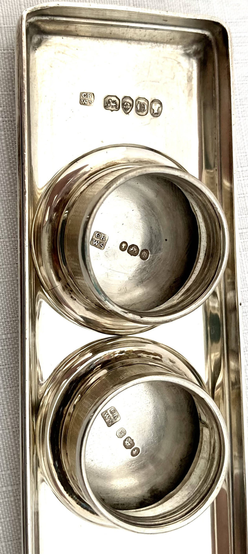 Early Victorian Silver Mounted Cut Glass Vanity Set. London 1839 Charles Rawlings & William Summers. 11.5 troy ounces.