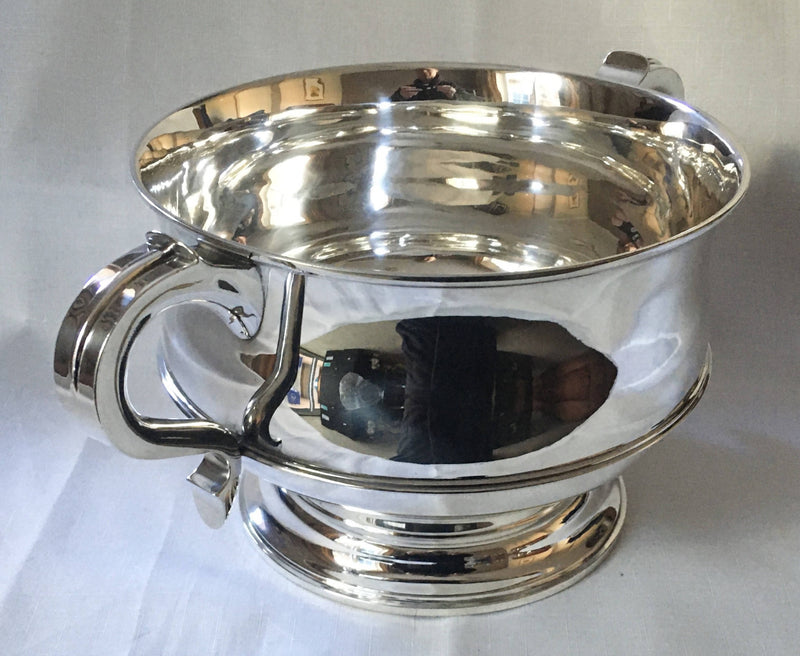 Garrards silver, twin handled, trophy bowl. London 1928 Sebastian Garrard. 43 troy ounces.
