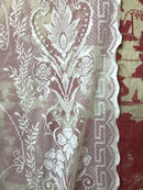 Copy of Lovely Almandine white pure cotton lace panel ready to hang 58