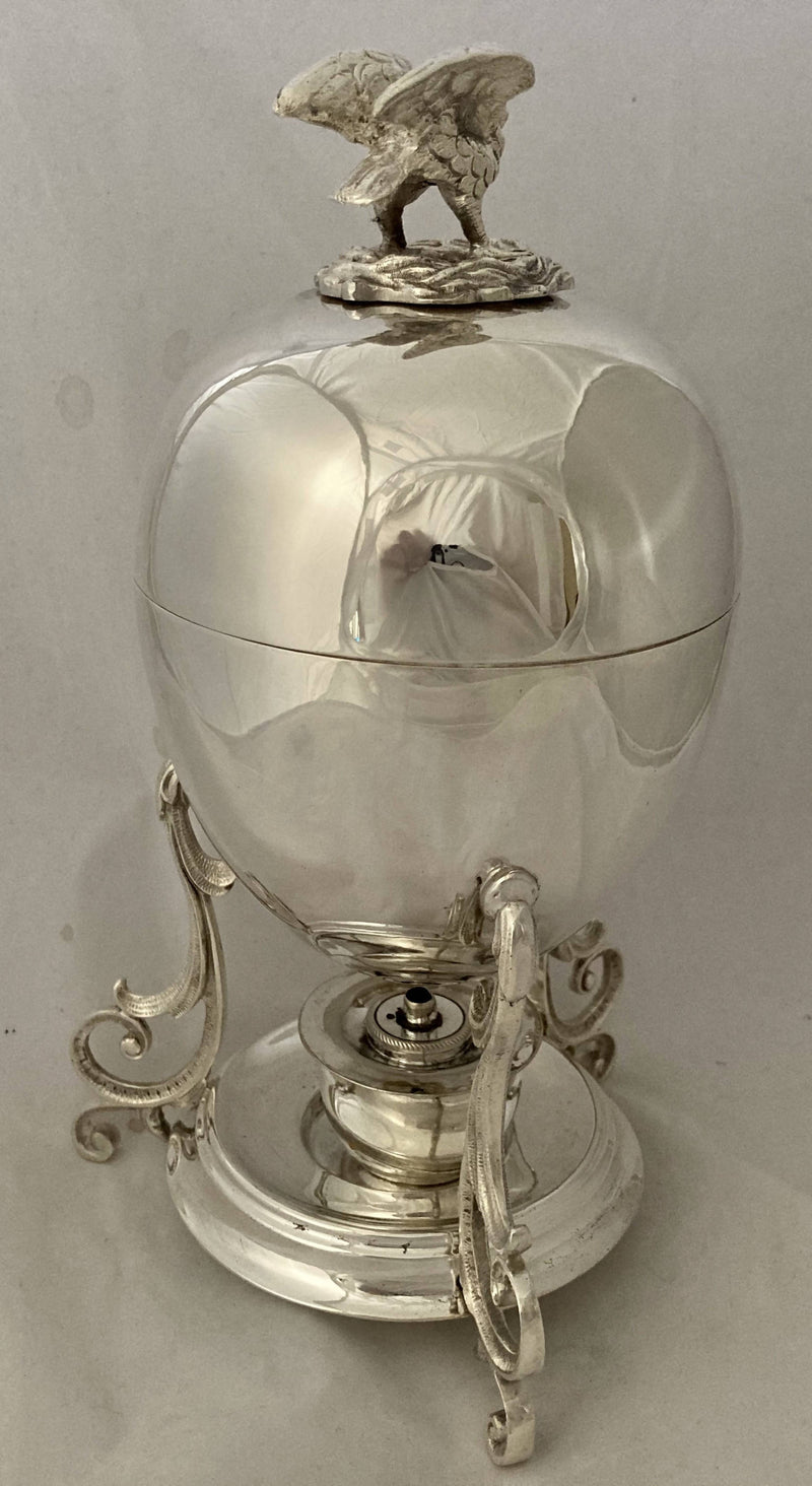 Silver Plated Egg Coddler with Bird & Nest Finial.