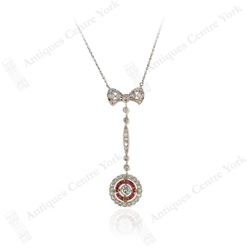 Edwardian 18ct Ruby & Diamond Necklace