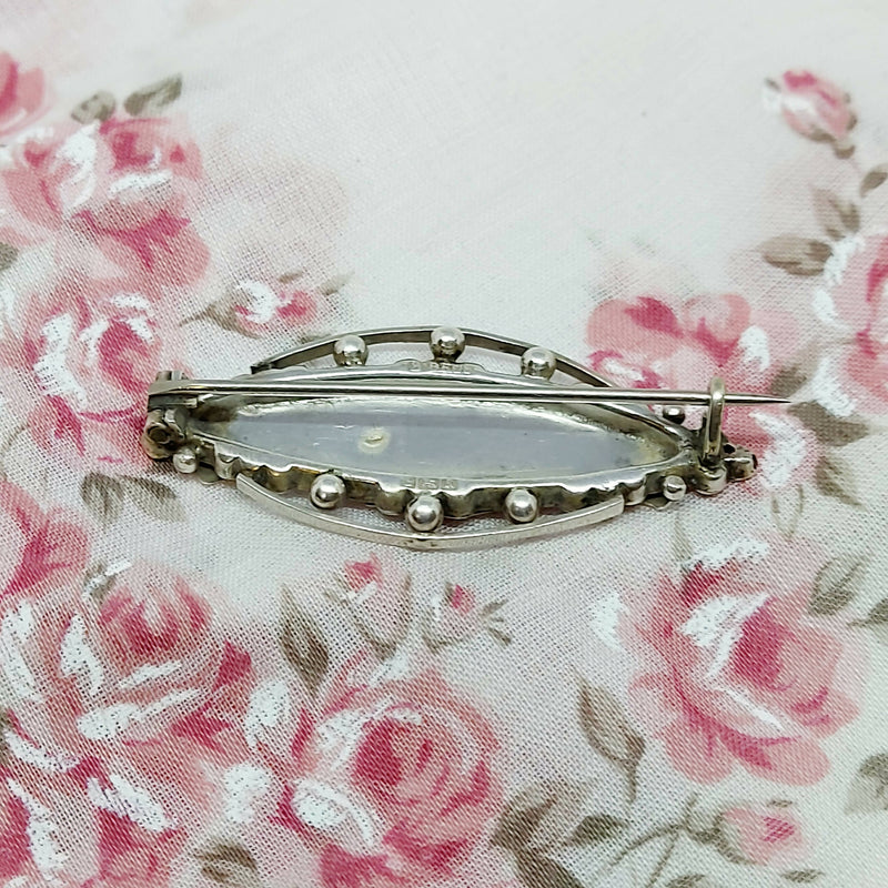 Victorian Silver Swallow Sweetheart Bar Brooch