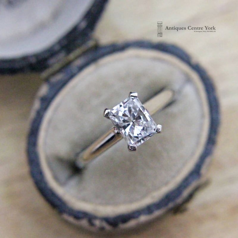 Platinum Certified Radiant Cut Diamond 0.93ct Solitaire Ring