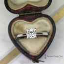Platinum Certified Princess Cut Diamond Solitaire 1.09ct