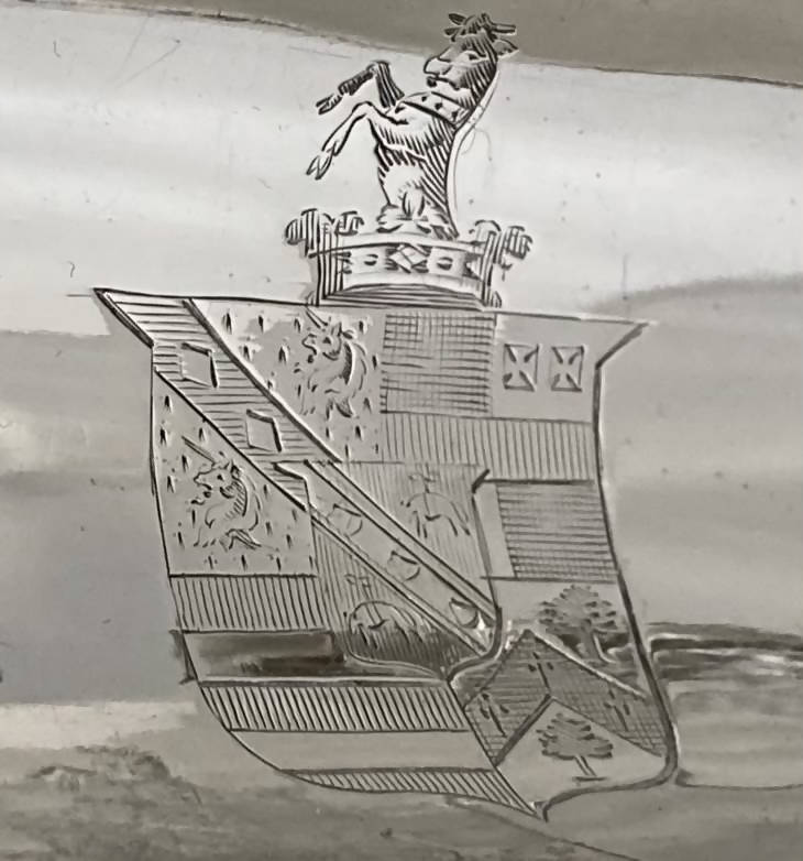 Georgian, George III, Silver Inkstand. Marital Arms of Smyth & Ibbetson. London 1813 Solomon Hougham. 36 troy ounces.