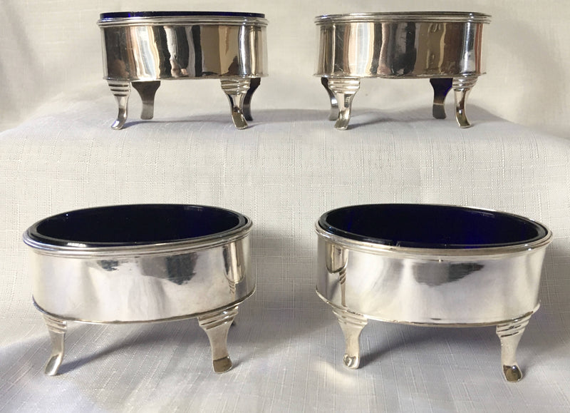 Georgian, George III, set of four silver salts. London 1801 Josiah Snatt. 6.2 troy ounces.