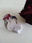 New Rare Size Ruby and Topaz Solitaire Size N/O