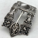 Large Figural Relief Wilhelmina Dutch Silver Buckle. 833 Standard 1908. 2.9 troy ounces.