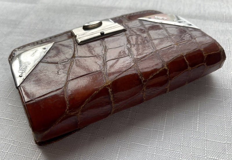 Edwardian Silver & Leather Purse. London 1905/06 De La Rue Ltd.
