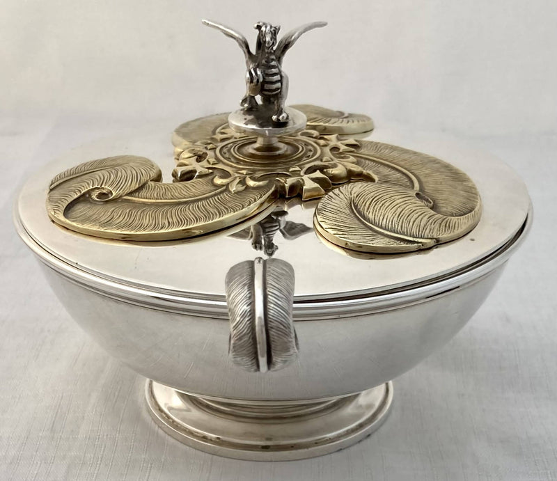 Elizabeth II Silver Bowl & Sifter Ladle for the Investiture of Charles, Prince of Wales. London 1968 Asprey & Co. Ltd. 17.4 troy ounces.