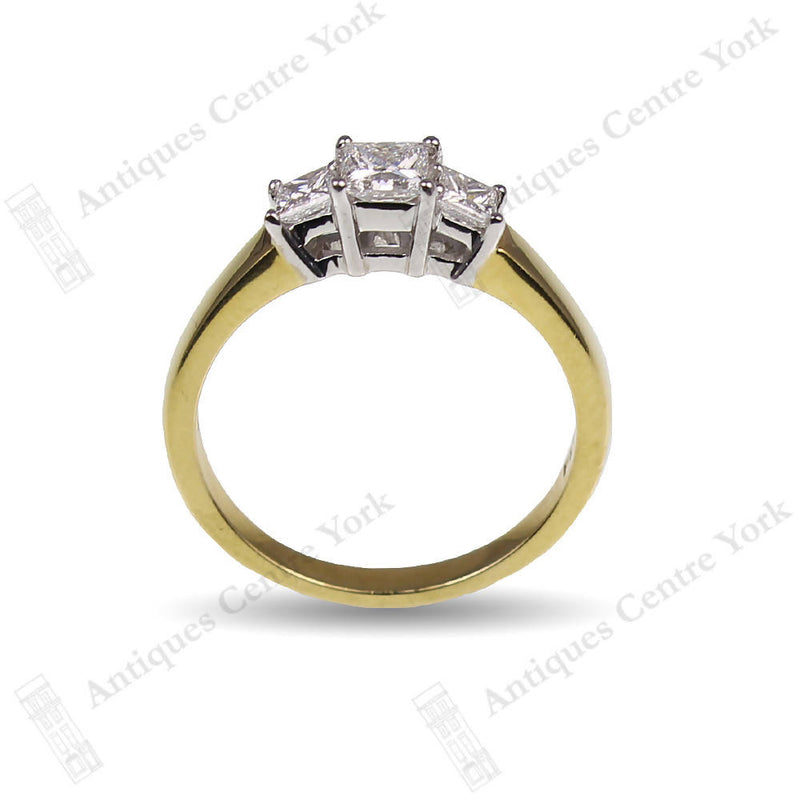 18ct Princess Cut Diamond 0.54ct 3 Stone Ring