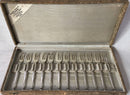 Cased set of twelve Dutch silver cake / pastry forks. M. Bijkamp of Steenwijk. 4.4 troy ounces.