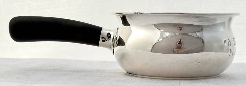 Danish 830 Silver Brandy Pan. Assay Marks for Johannes Siggaard 1940.
