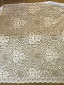 Marthe - Victorian Style white Cotton Lace Curtain Panelling By The Metre- Width 90cms - 36""