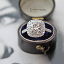 18ct White Gold Certified Diamond 1.36cts 'Halo' Ring