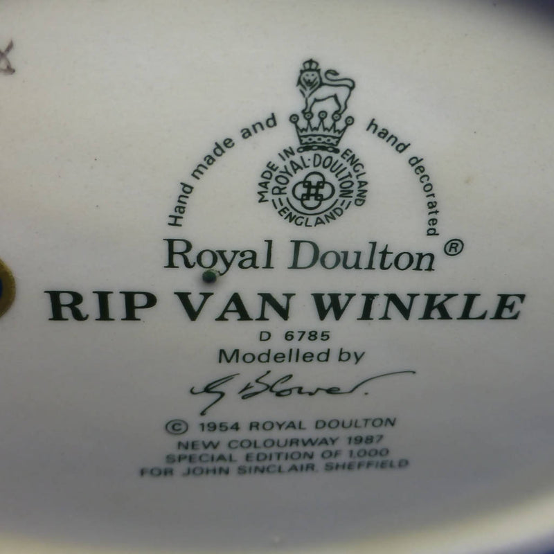 Royal Doulton Limited Edition Character Jug - Rip Van Winkle (Green Colourway) D6785