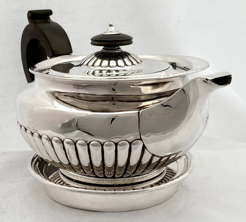 Georgian, George III, Silver Teapot & Stand. London 1808 William Burwash & Richard Sibley. 21 troy ounces.