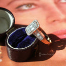 18ct Rose Gold Baguette & Brilliant Cut Diamond Rectangular Cluster Ring