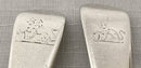 Georgian, George III, Set of Six Crested Silver Serving Spoons. London 1795/96 Richard Crossley. 12.6 troy ounces.