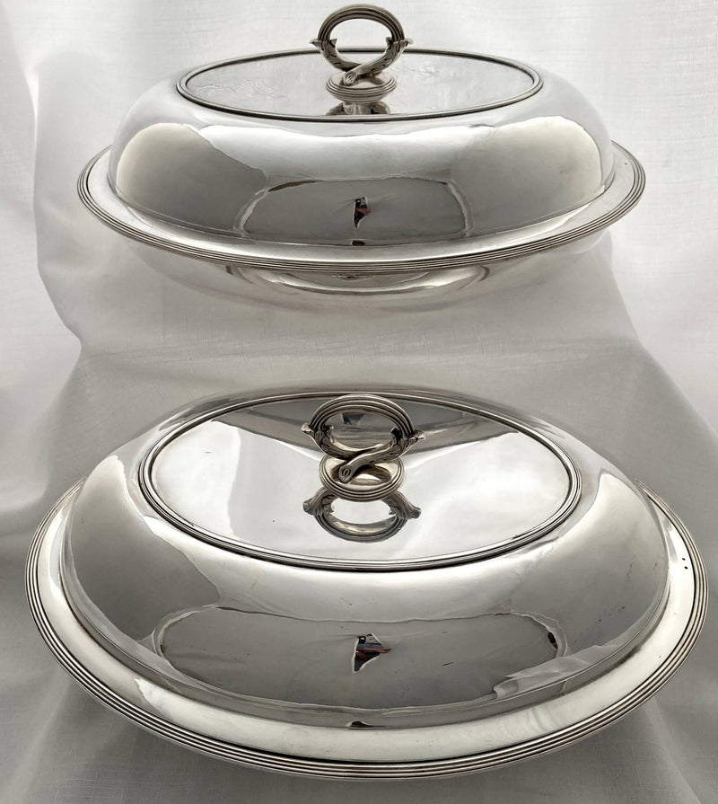 Georgian, George III, Pair of Silver Entree Dishes & Covers. London 1801 Thomas Robins. 78 troy ounces.