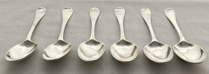 Georgian, George II, Set of Six Silver Hanoverian Pattern Tablespoons. London 1742 Ebenezer Coker. 12 troy ounces.