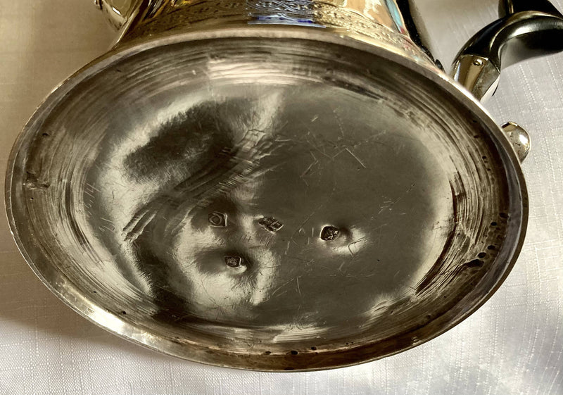 Georgian, George II, Silver Coffee Pot with Crest of Baron Monson. London 1731 Thomas Tearle. 29.7 troy ounces.