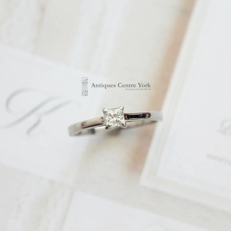 Palladium Princess-Cut Diamond Solitaire 0.35ct