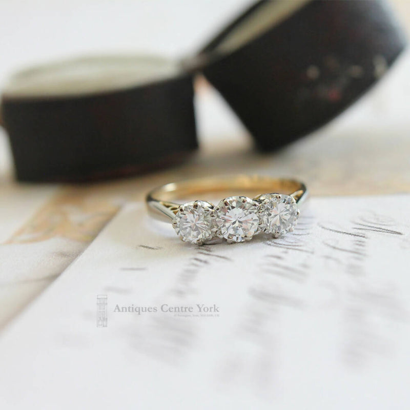 18ct & Platinum Diamond Three Stone Ring 1.00ct