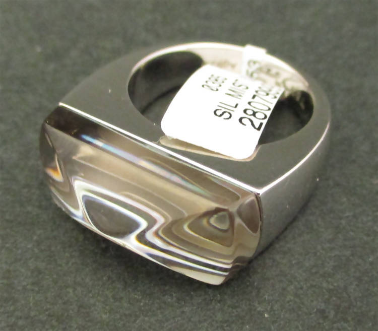 Baccarat mist silver and crystal ring
