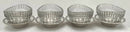 Victorian Set of Four Silver Plated & Cut Glass Salt Dishes, circa 1850 - 1860.