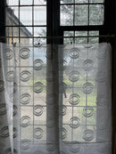 Scottish Madras Panel with Geometric Blue Swirl Design 59” / 43”